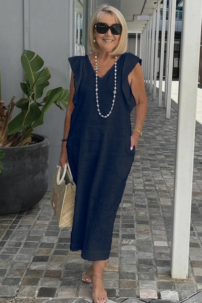 Sofia | Elegant sleeveless dress in cotton linen
