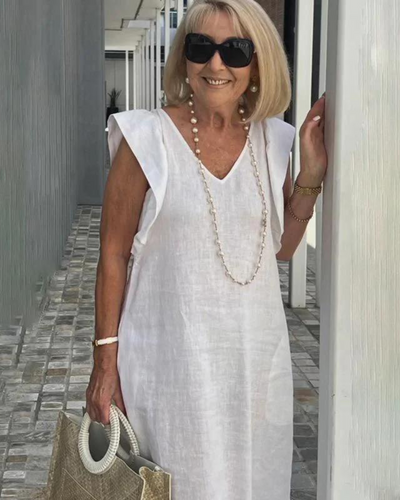 Sofia | Elegant sleeveless dress in cotton linen