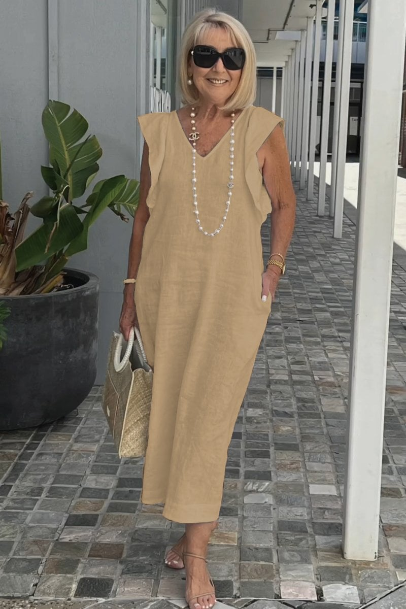 Sofia | Elegant sleeveless dress in cotton linen
