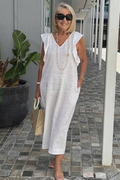 Sofia | Elegant sleeveless dress in cotton linen