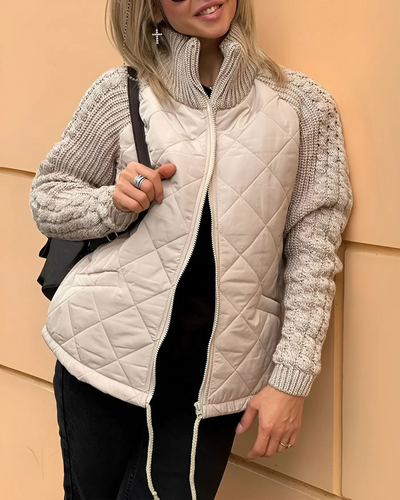 Sofia | Luxury coat with knitted sleeves