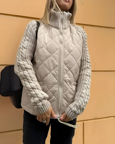 Sofia | Luxury coat with knitted sleeves