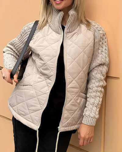 Sofia | Luxury coat with knitted sleeves