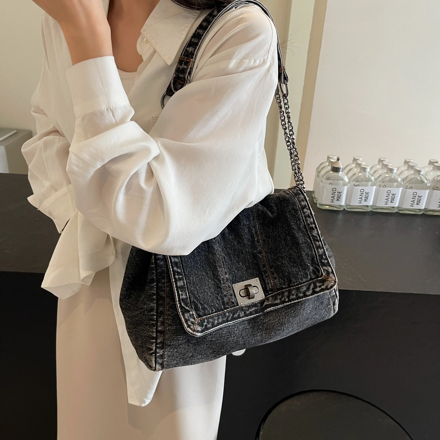 Sofia | Luxurious denim shoulder bag