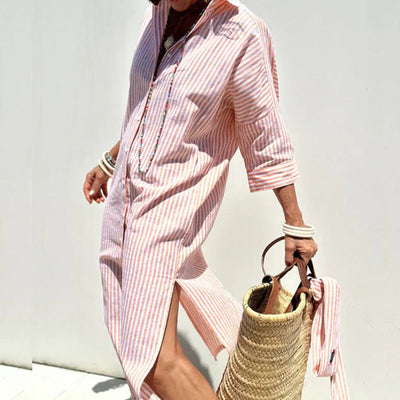 Sofia | Classic striped shirt dress
