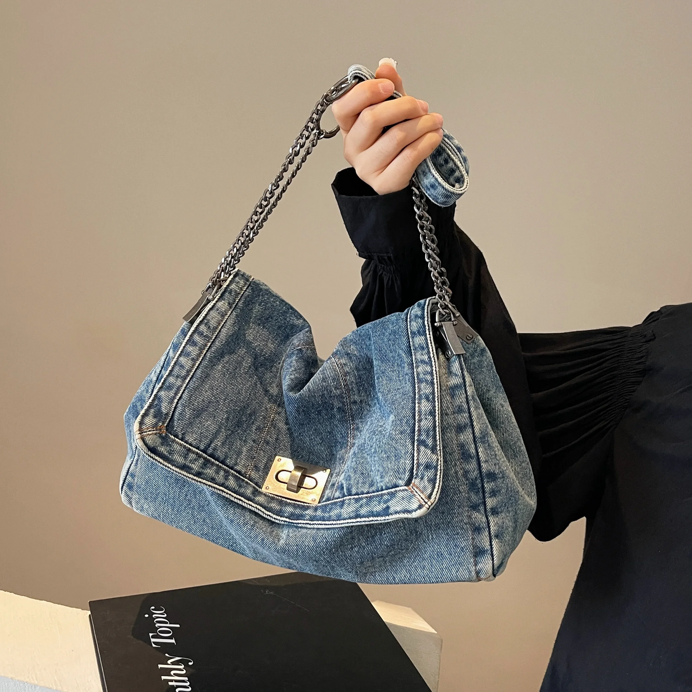 Sofia | Luxurious denim shoulder bag