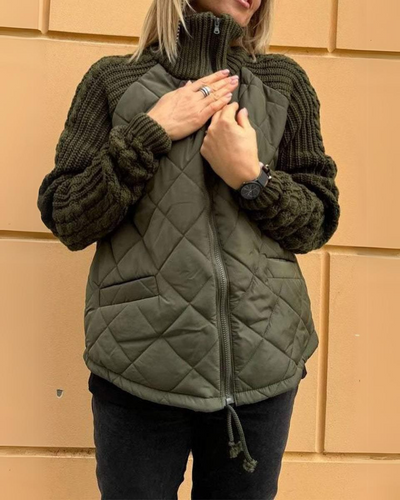 Sofia | Luxury coat with knitted sleeves