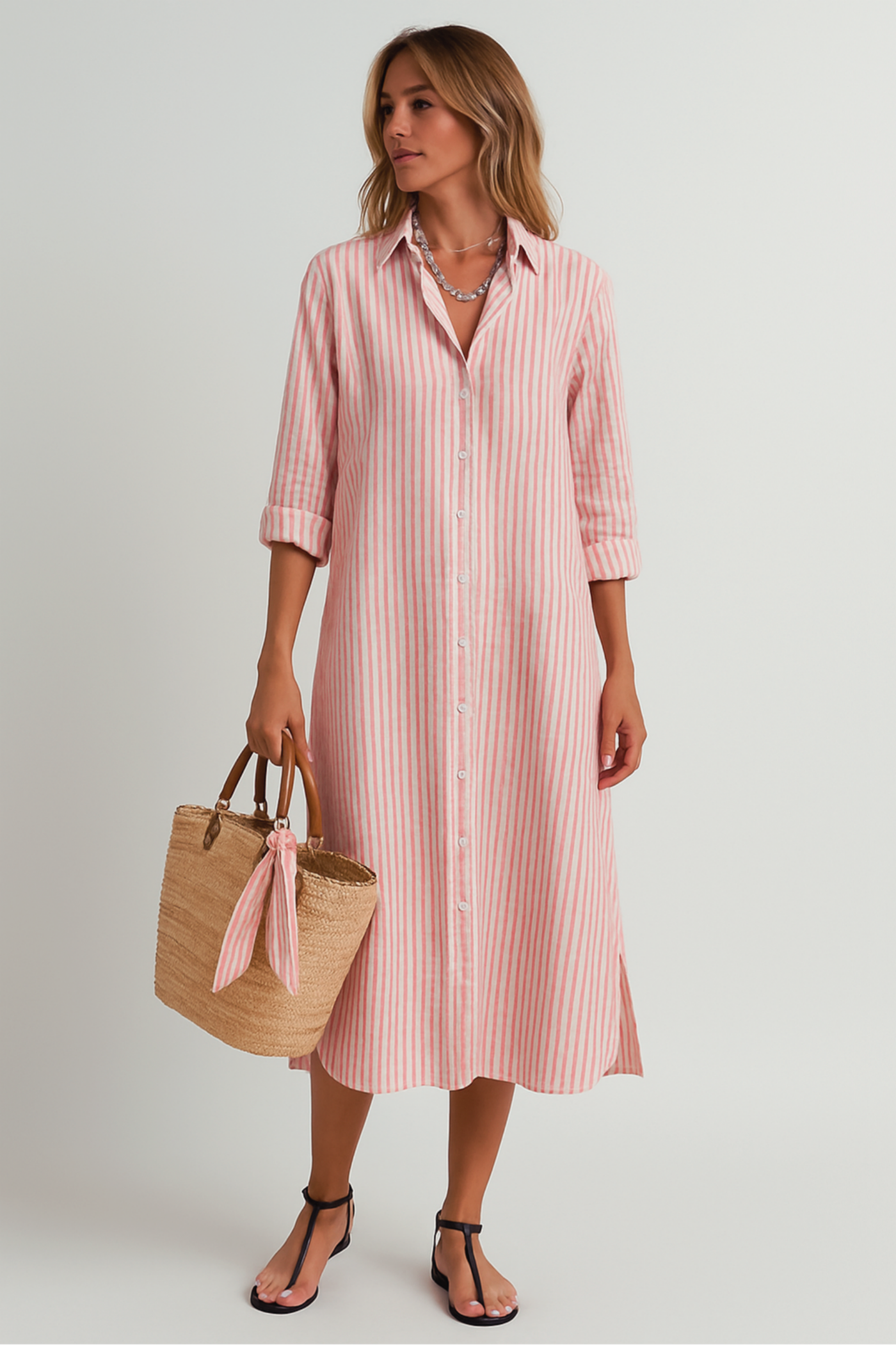 Sofia | Classic striped shirt dress