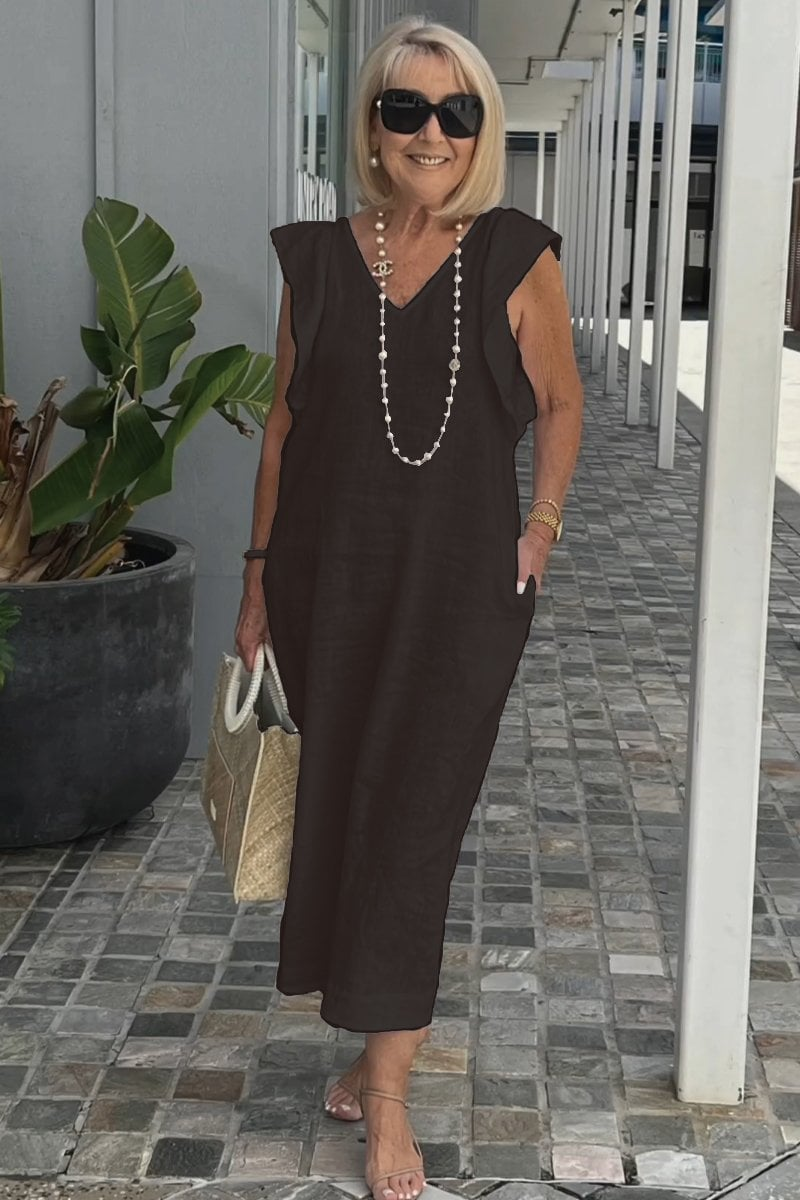 Sofia | Elegant sleeveless dress in cotton linen