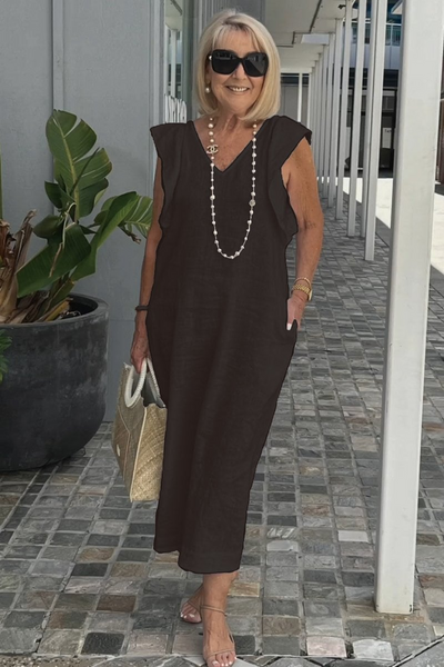 Sofia | Elegant sleeveless dress in cotton linen
