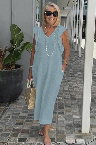 Sofia | Elegant sleeveless dress in cotton linen