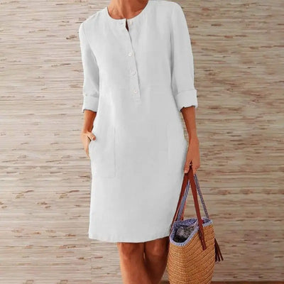 Sofia | Linen dress with long sleeves