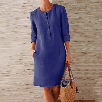 Sofia | Linen dress with long sleeves